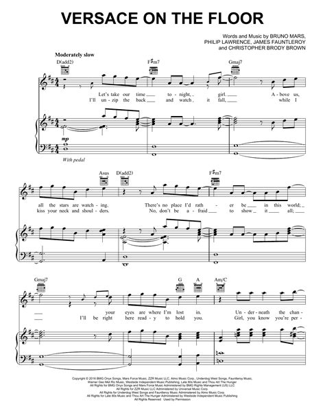 versace on the floor sheet music|Play Official version of Versace on the floor sheet music by Bruno .